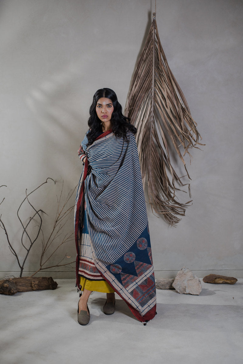 Co-ord Set of 3 - Kurta, Culotte & Dupatta - Sura 03