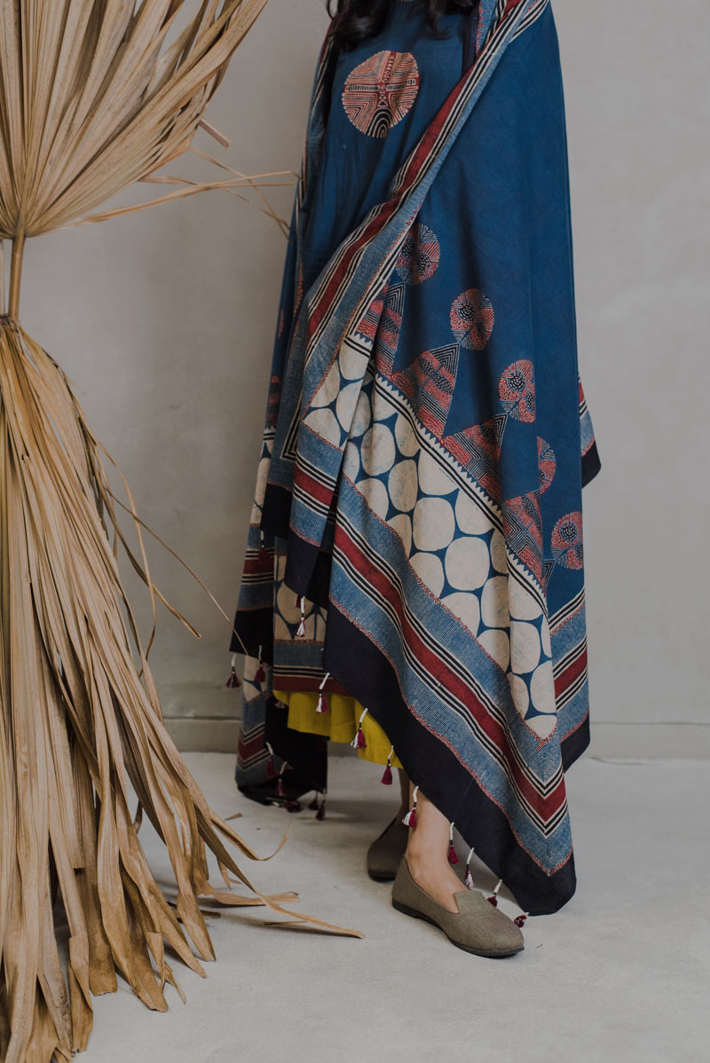 Co-ord Set of 3 - Kurta, Culotte & Dupatta - Sura 09