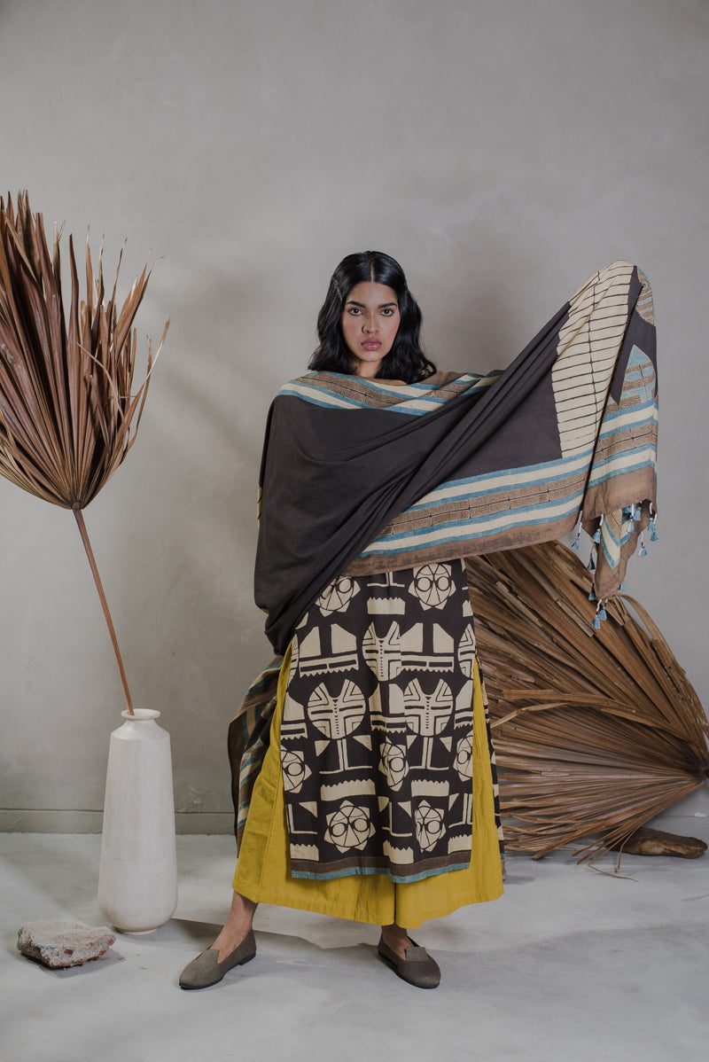 Co-ord Set of 3 - Kurta, Culotte & Dupatta - Sura 04