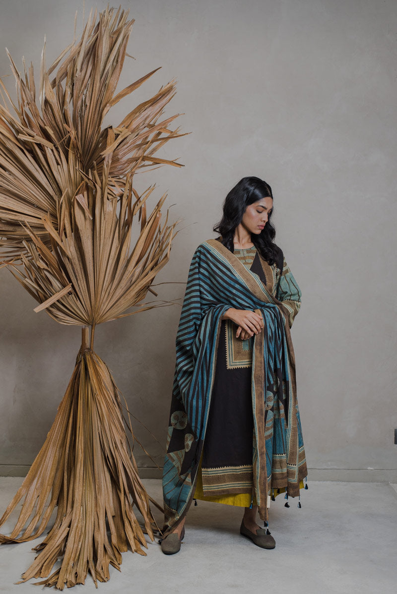 Co-ord Set of 3 - Kurta, Culotte & Dupatta - Sura 01