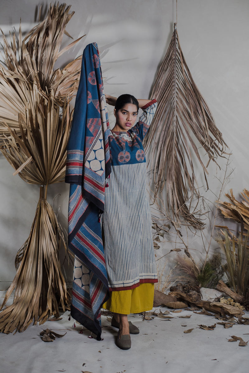 Co-ord Set of 3 - Kurta, Culotte & Dupatta - Sura 10
