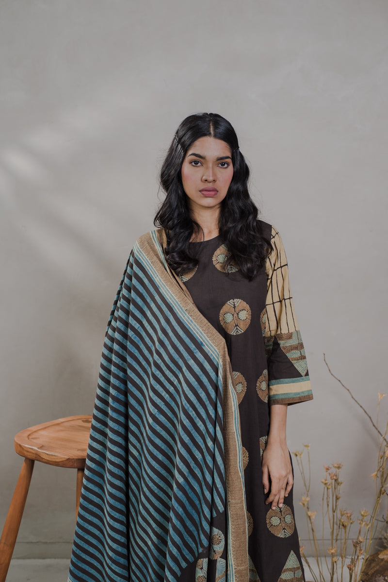 Co-ord Set of 3 - Kurta, Culotte & Dupatta - Sura 07