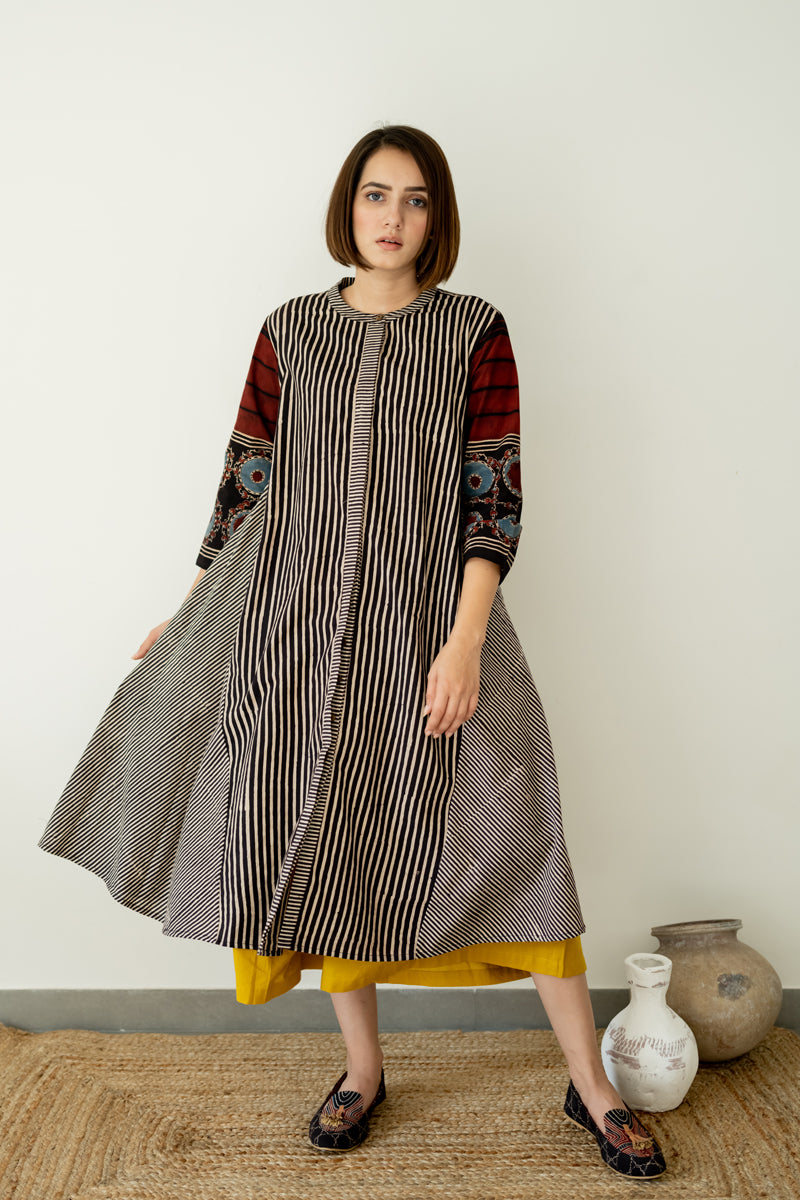 A-line Kurta - Black
