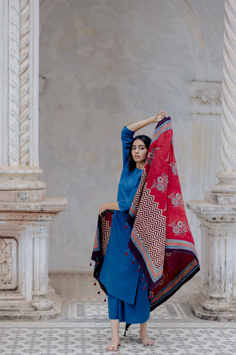 Co-ord Set of Kurta-Culotte-Dupatta – Arwa 02