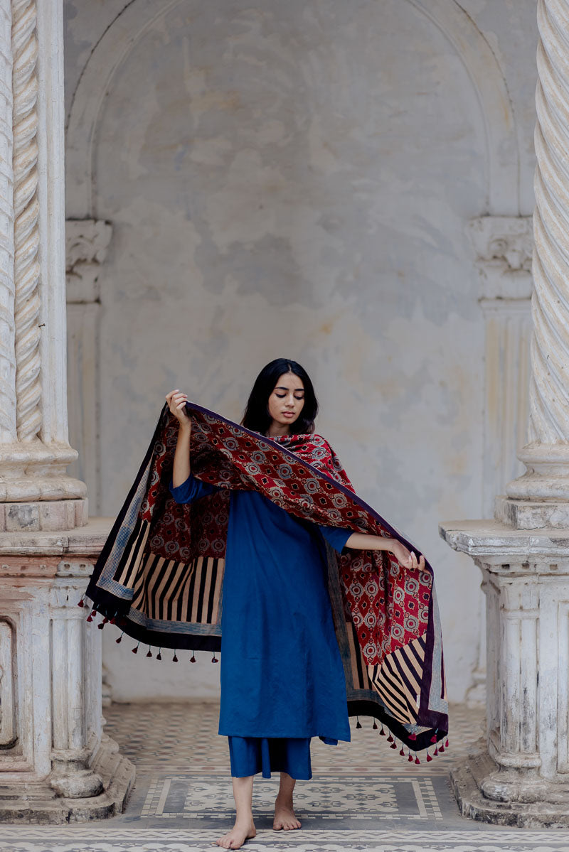 Co-ord Set of Kurta-Culotte-Dupatta – Arwa 04