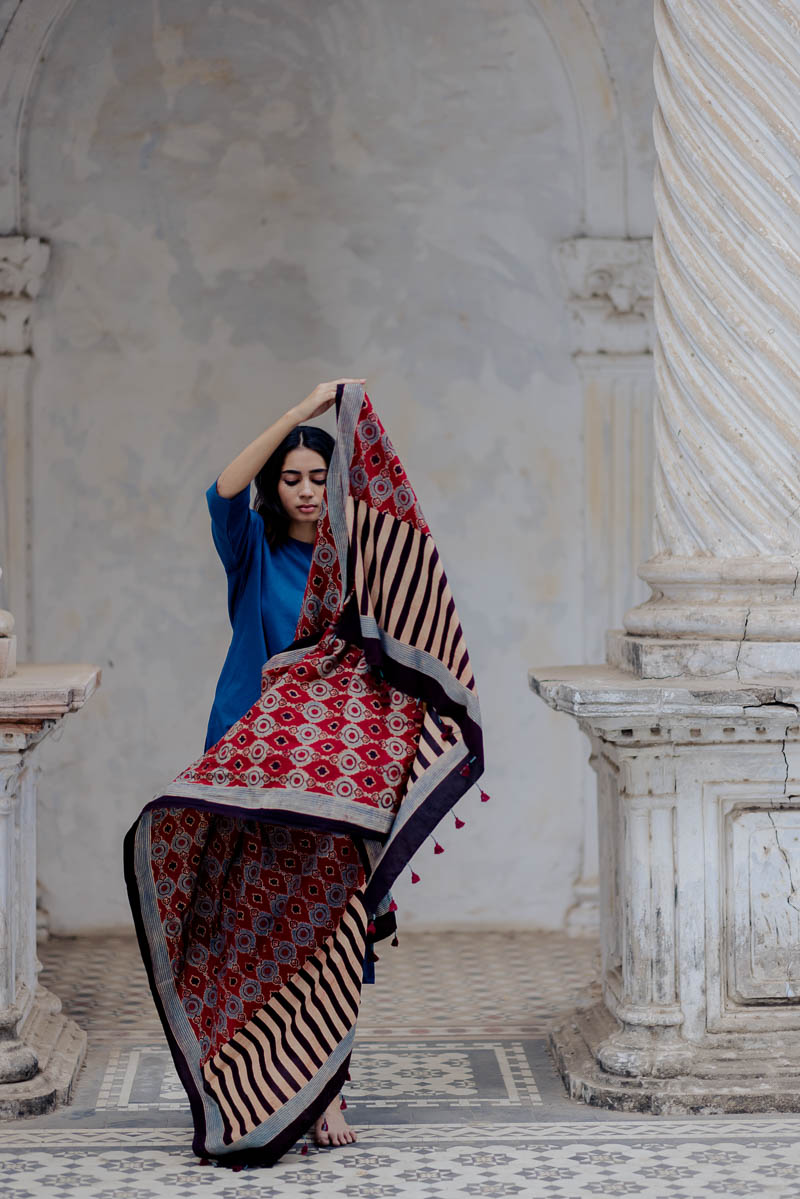 Cotton Dupatta – Red Nizana
