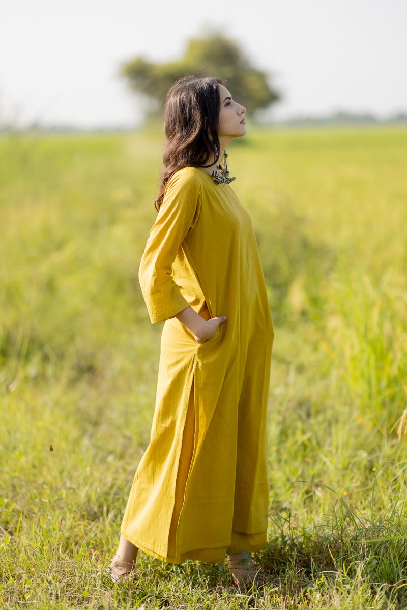 Co-ord Set of 2 – Mustard Kurta & Culotte