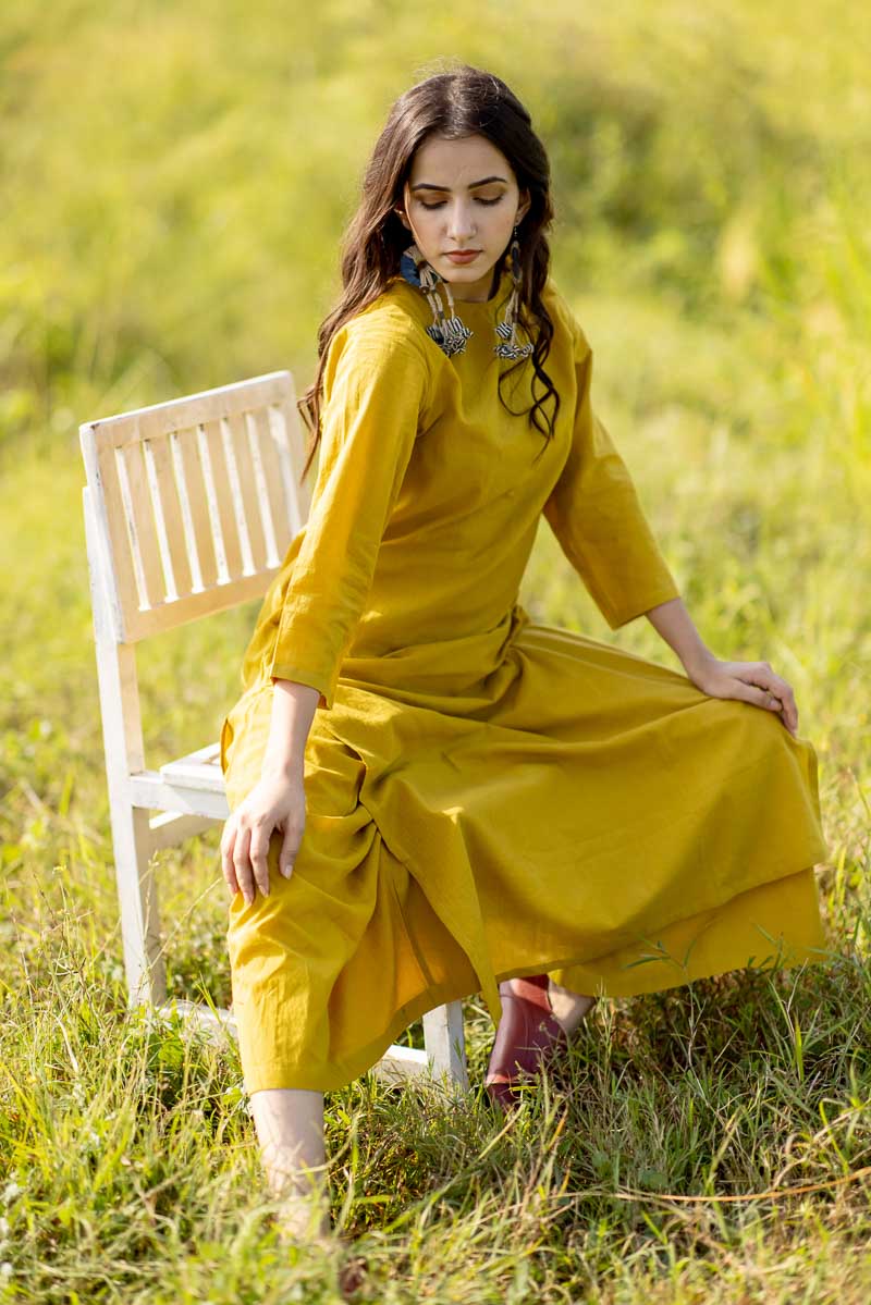 Co-ord Set of 2 – Mustard Kurta & Culotte