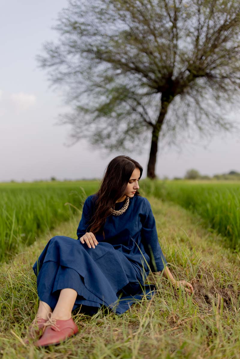 Co-ord Set of 2 – Indigo Kurta & Culotte