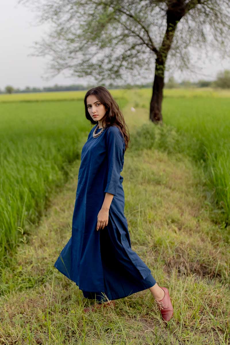 Co-ord Set of 2 – Indigo Kurta & Culotte