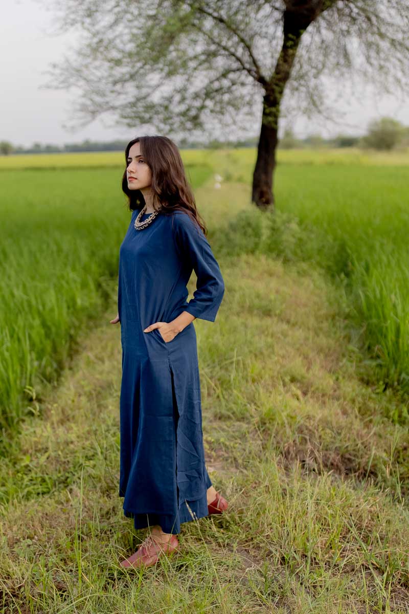 Co-ord Set of 2 – Indigo Kurta & Culotte