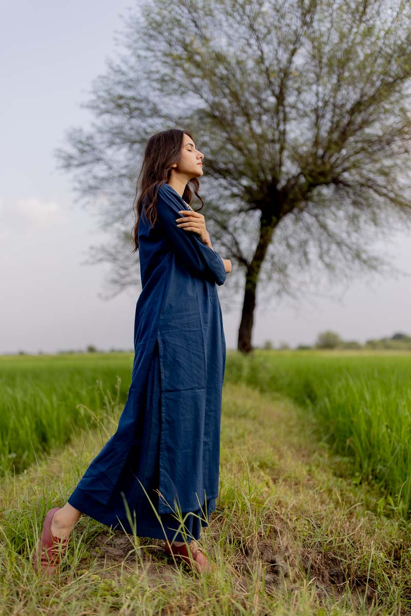Co-ord Set of 2 – Indigo Kurta & Culotte