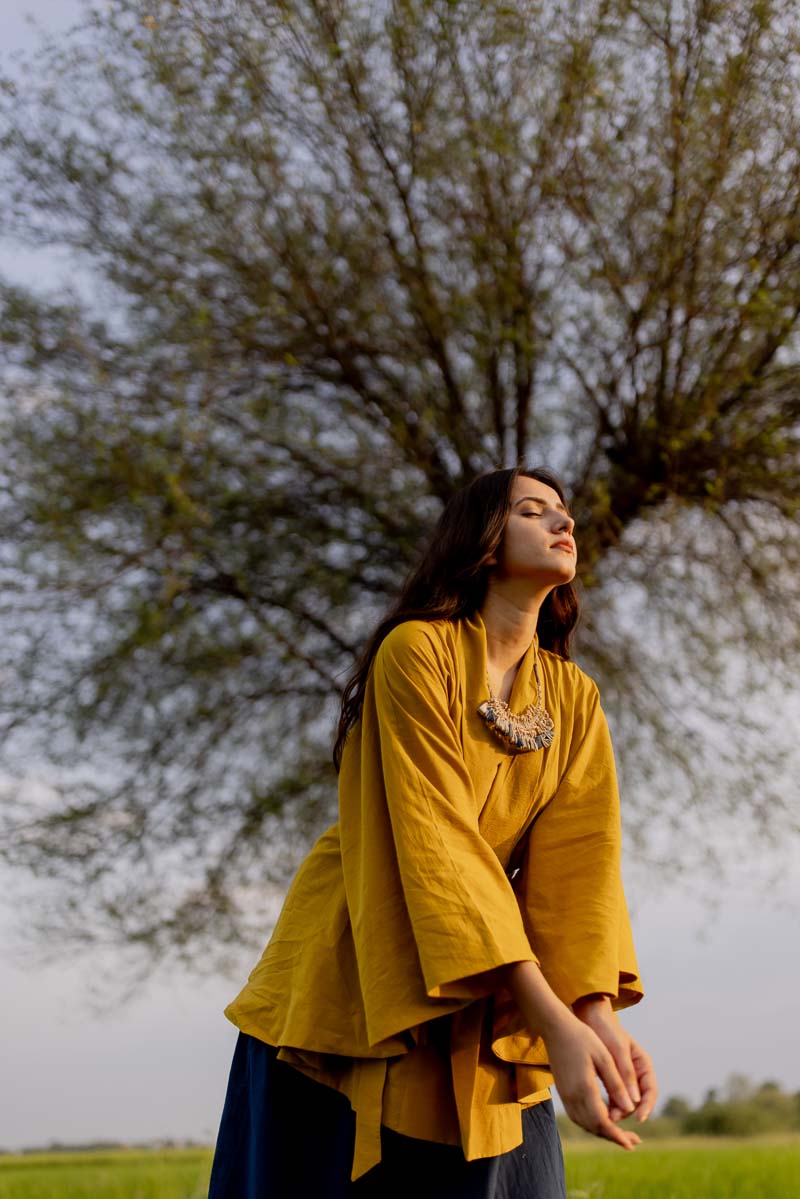 Freesize Kimono Overlay – Mustard