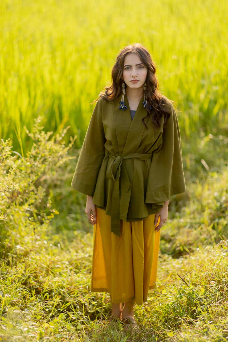 Freesize Kimono Overlay – Olive