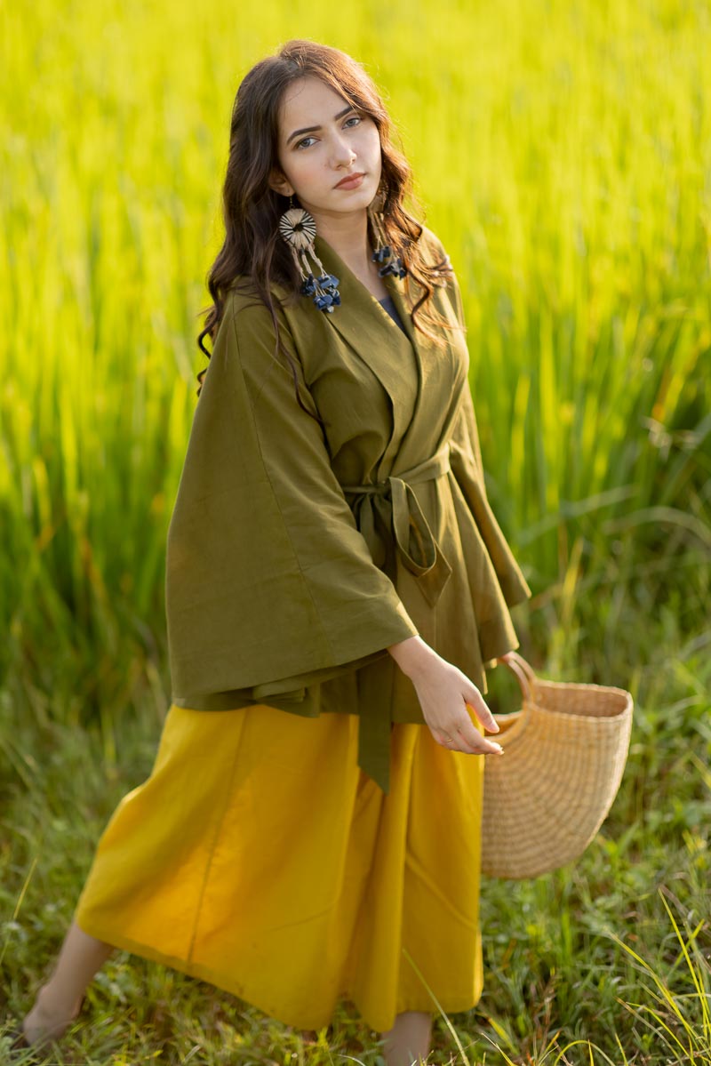 Freesize Kimono Overlay – Olive