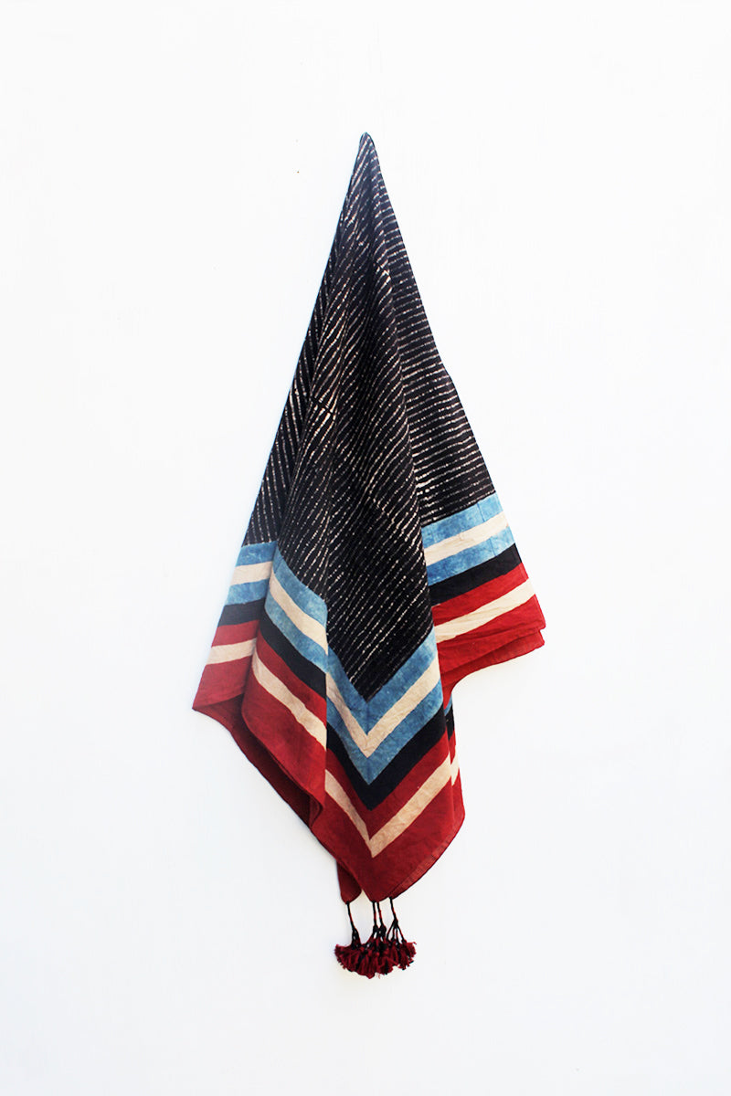 Cotton Scarf – Black texture