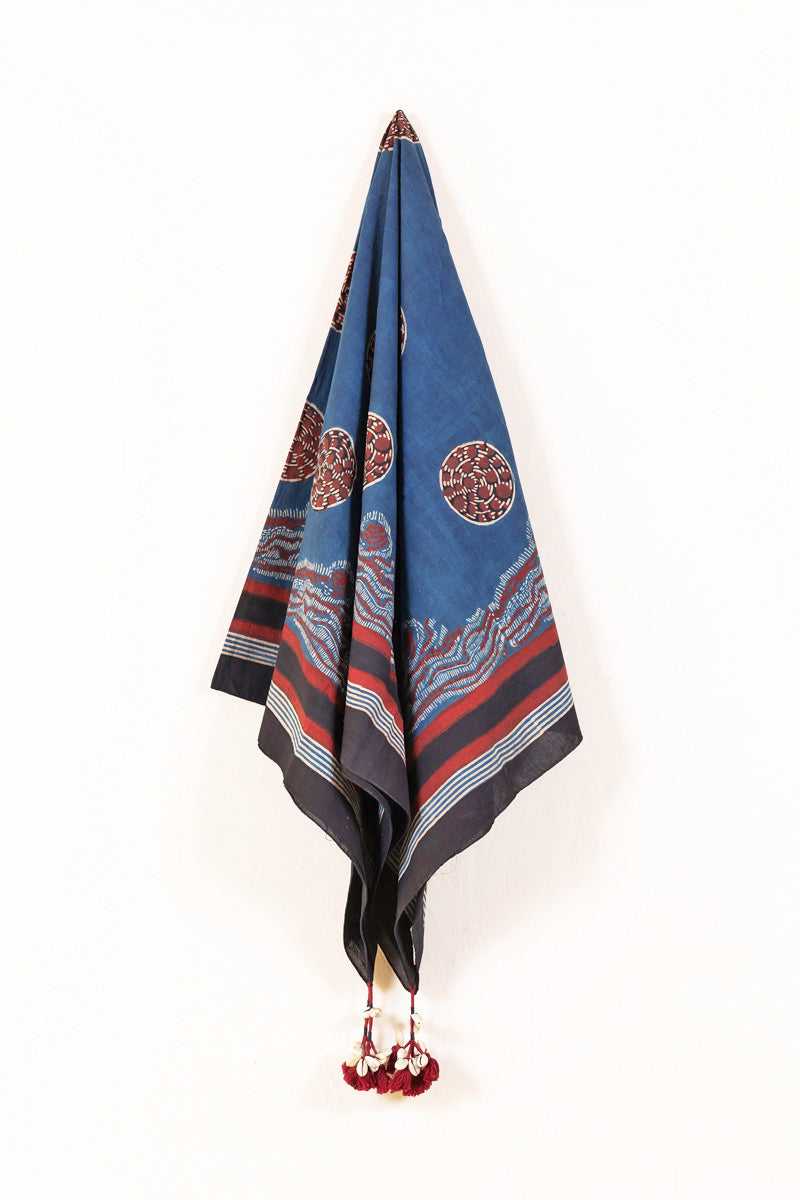 Cotton Scarf - Indigo Maya