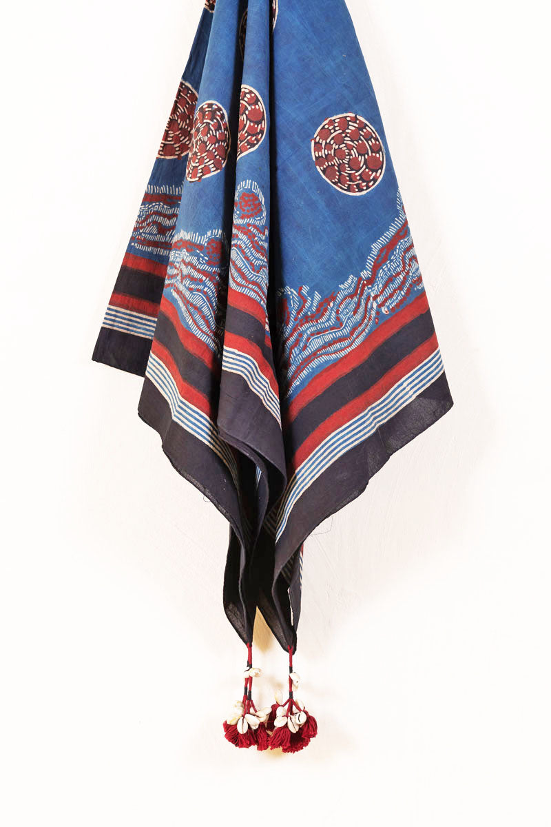 Cotton Scarf - Indigo Maya