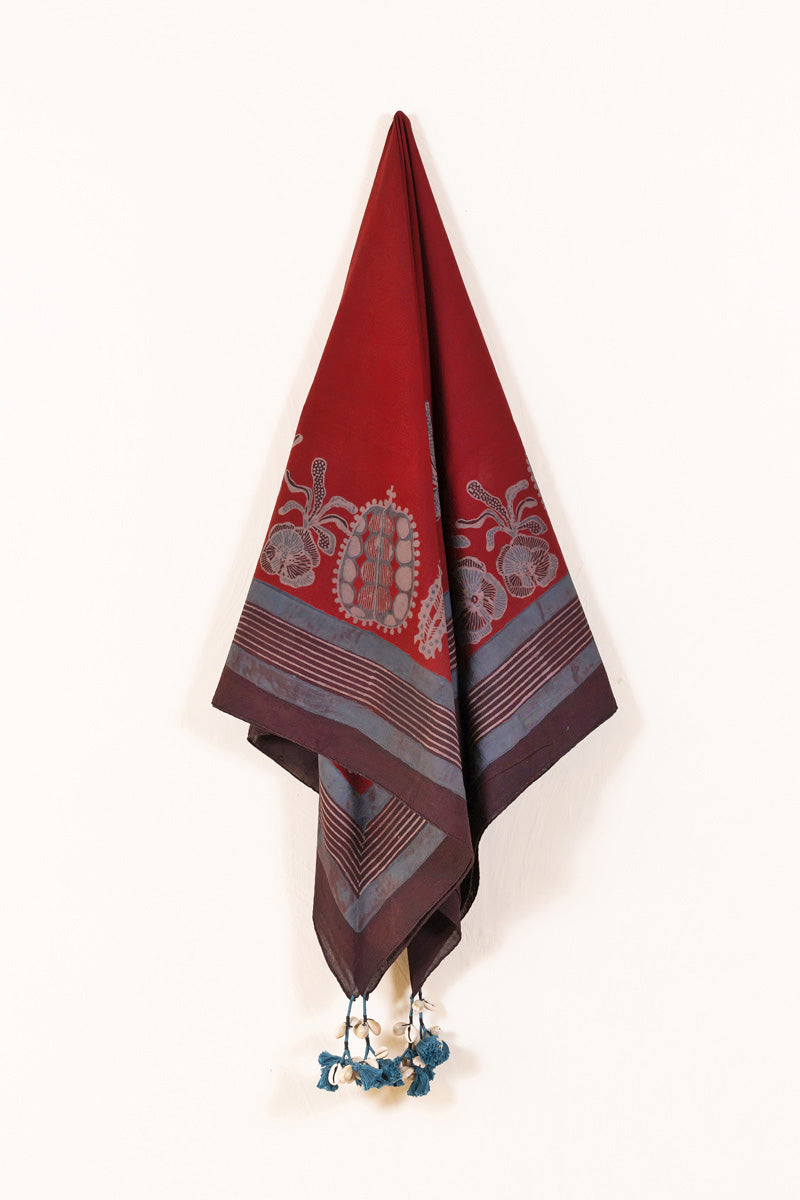 Cotton Scarf - Burgundy Vanya
