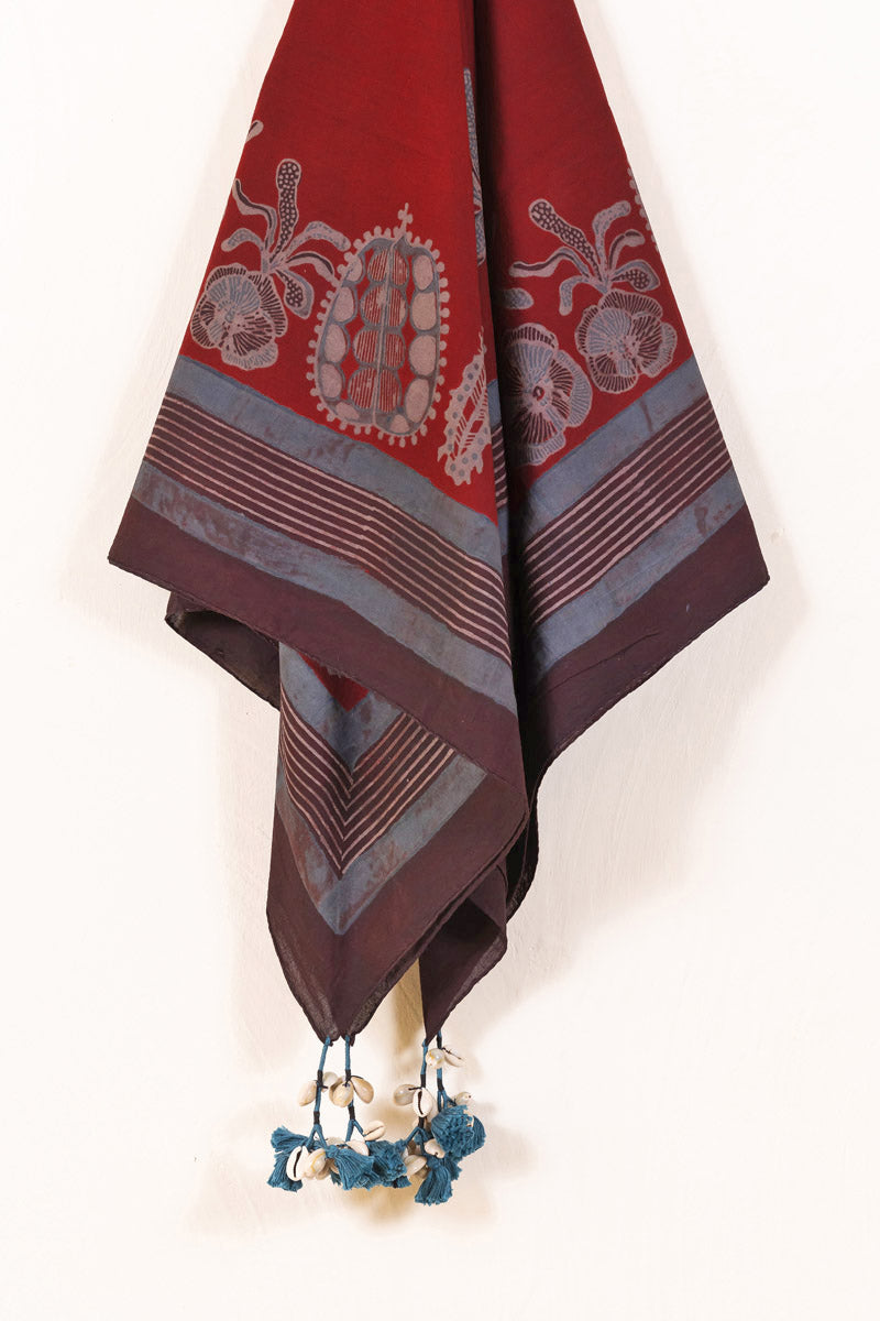 Cotton Scarf - Burgundy Vanya