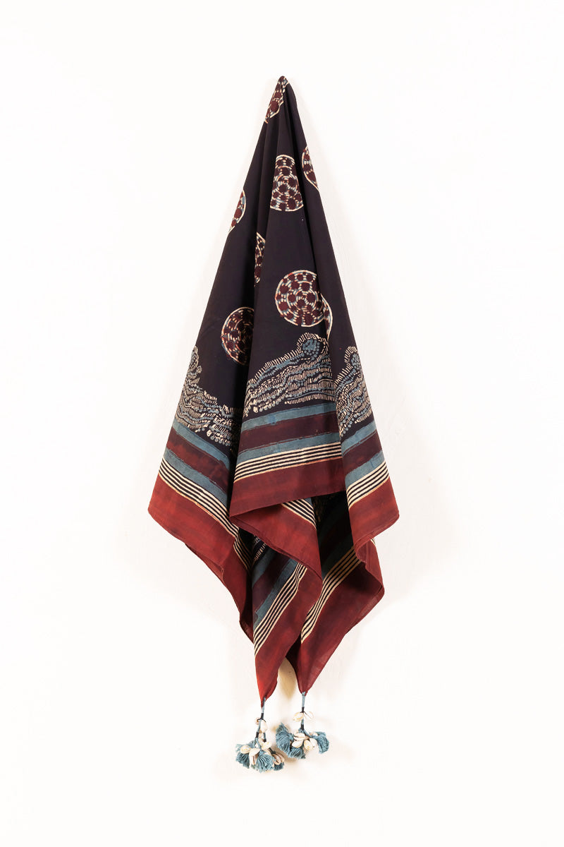 Cotton Scarf - Black Maya