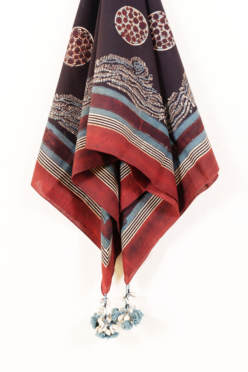Cotton Scarf - Black Maya