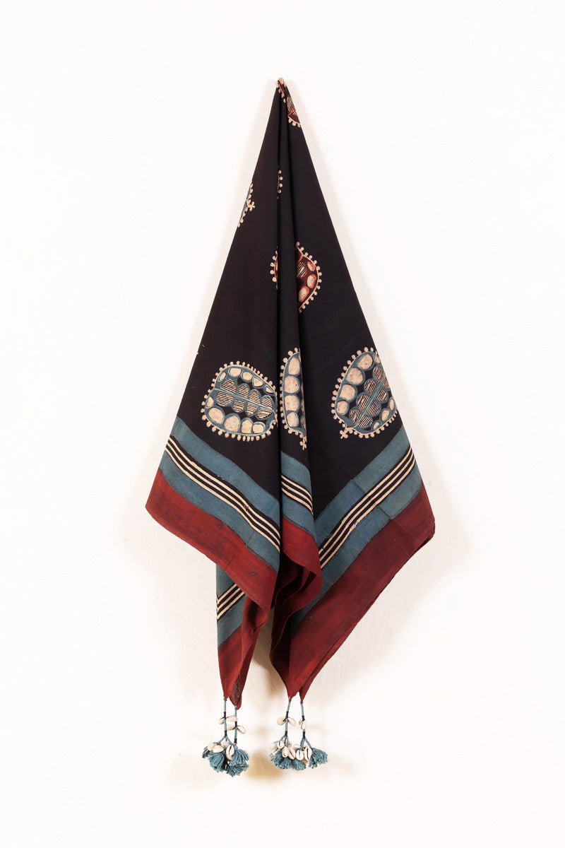 Cotton Scarf - Black Makarand