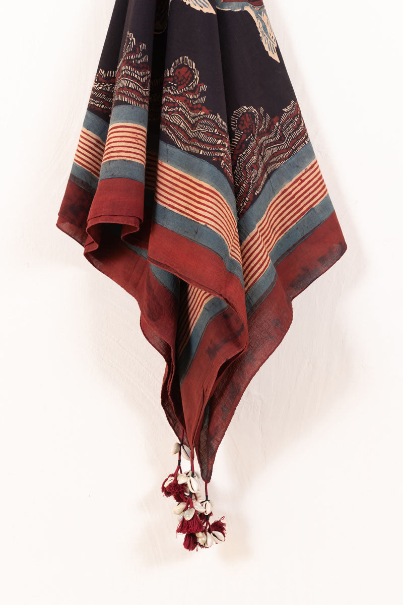 Cotton Scarf - Black Jhasha