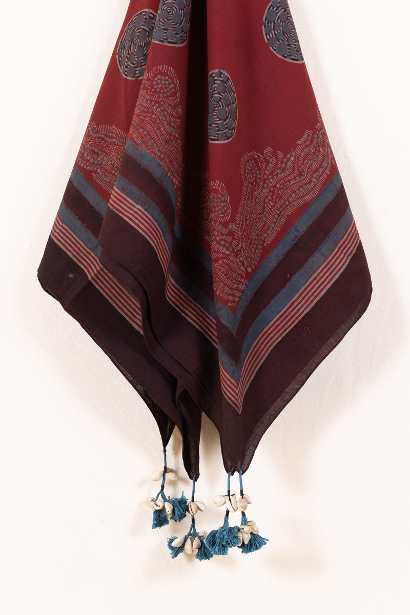 Cotton Scarf – Burgundy Maya