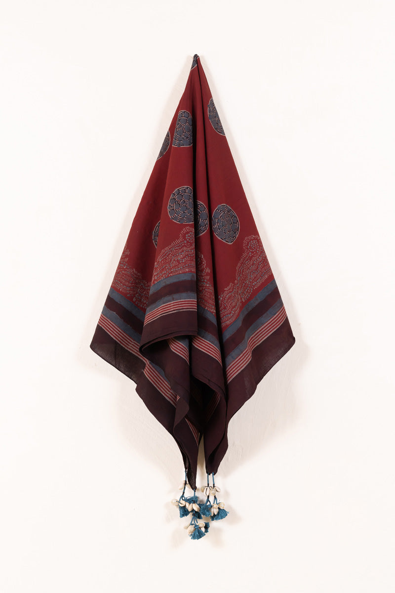 Cotton Scarf – Burgundy Maya