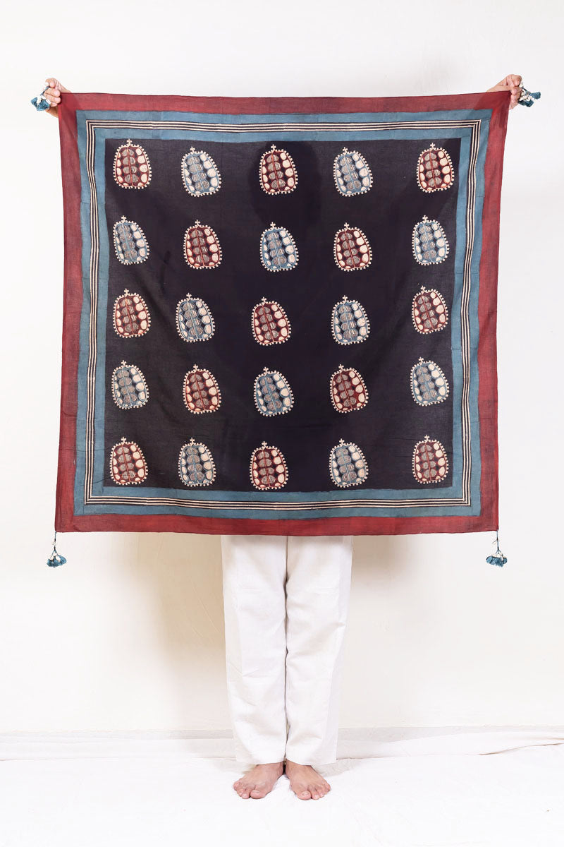 Cotton Scarf - Black Makarand