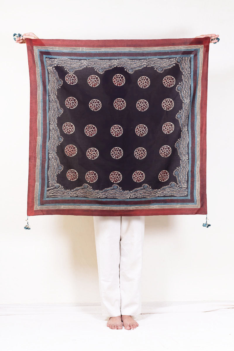 Cotton Scarf - Black Maya