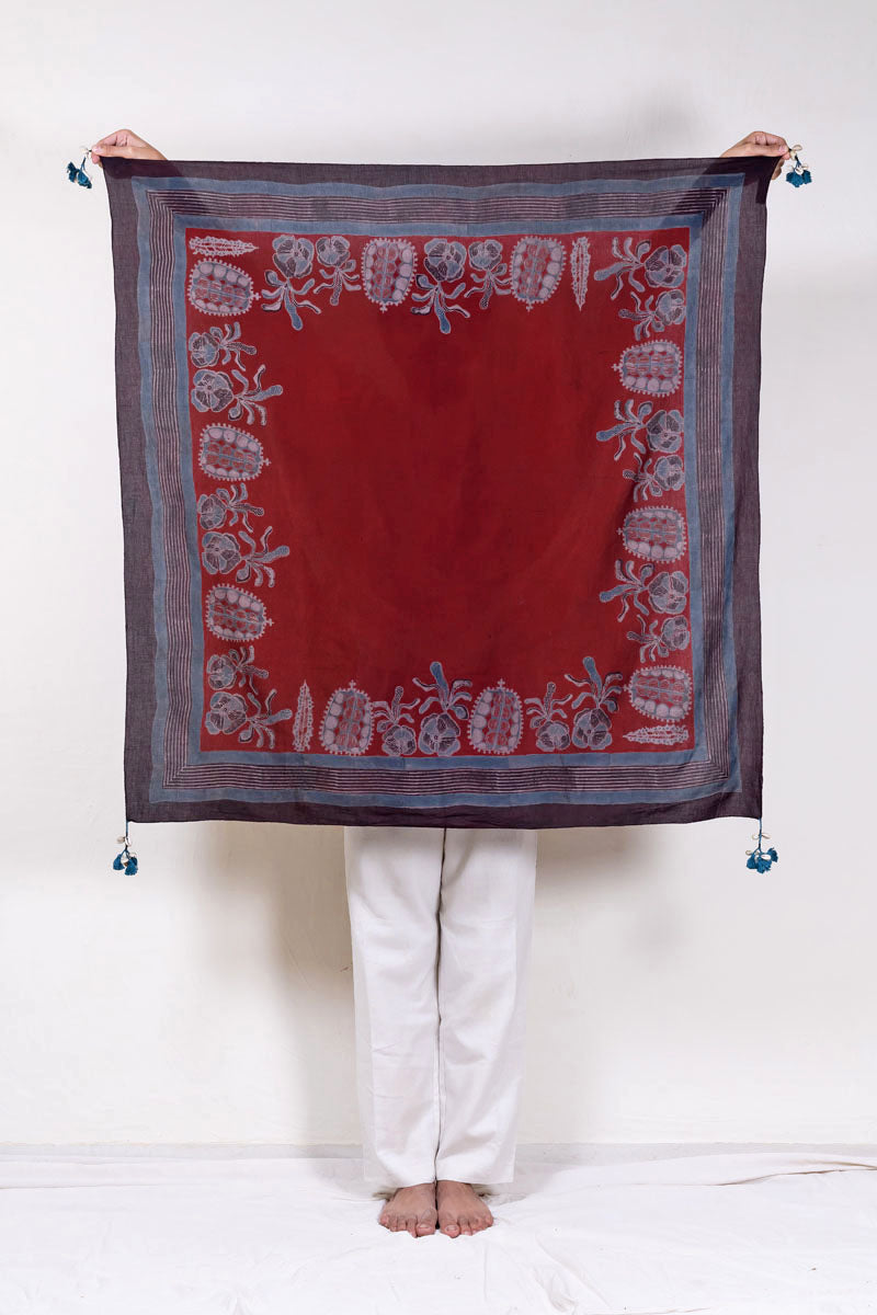 Cotton Scarf - Burgundy Vanya