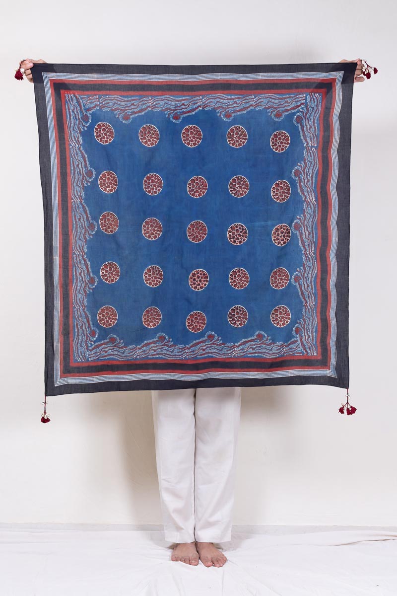 Cotton Scarf - Indigo Maya