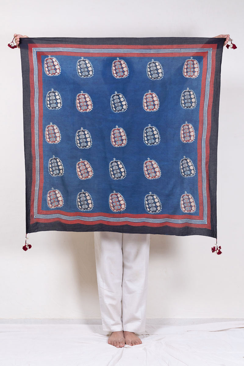 Cotton Scarf - Indigo Makarand