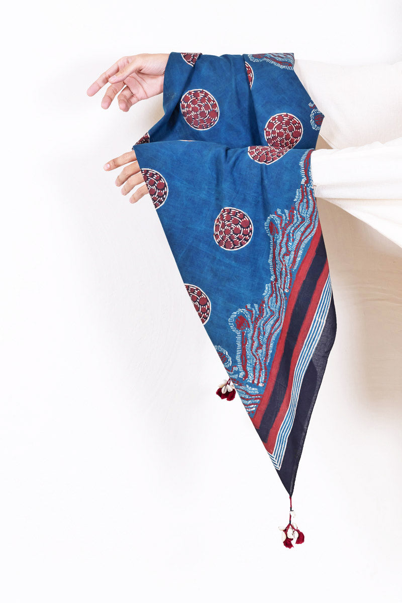 Cotton Scarf - Indigo Maya