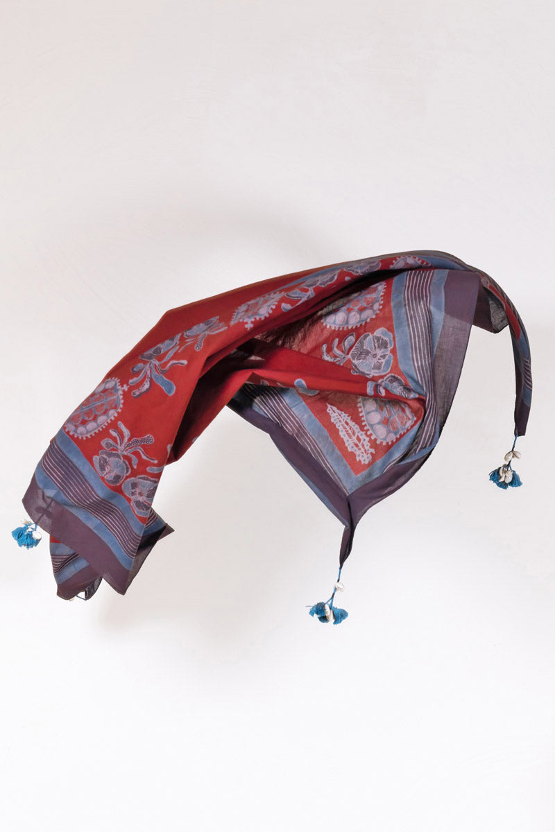 Cotton Scarf - Burgundy Vanya