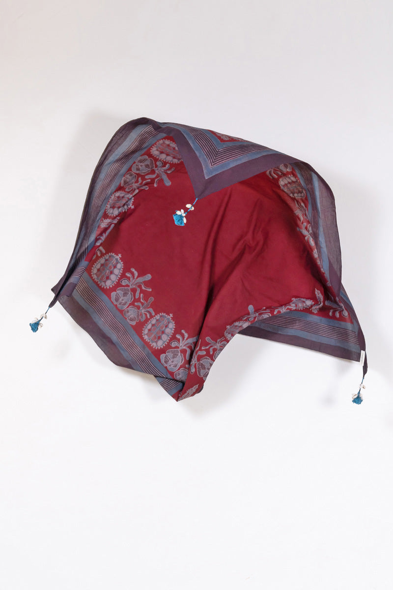 Cotton Scarf - Burgundy Vanya