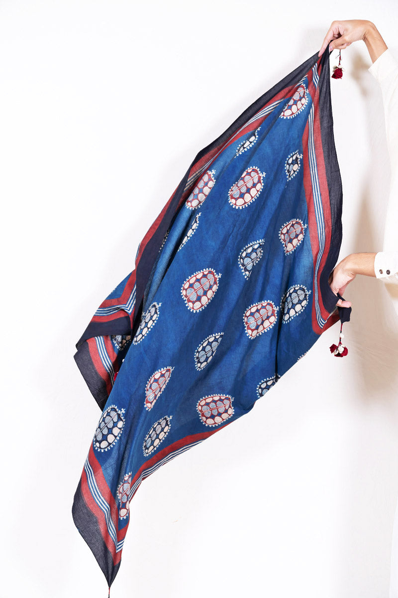 Cotton Scarf - Indigo Makarand