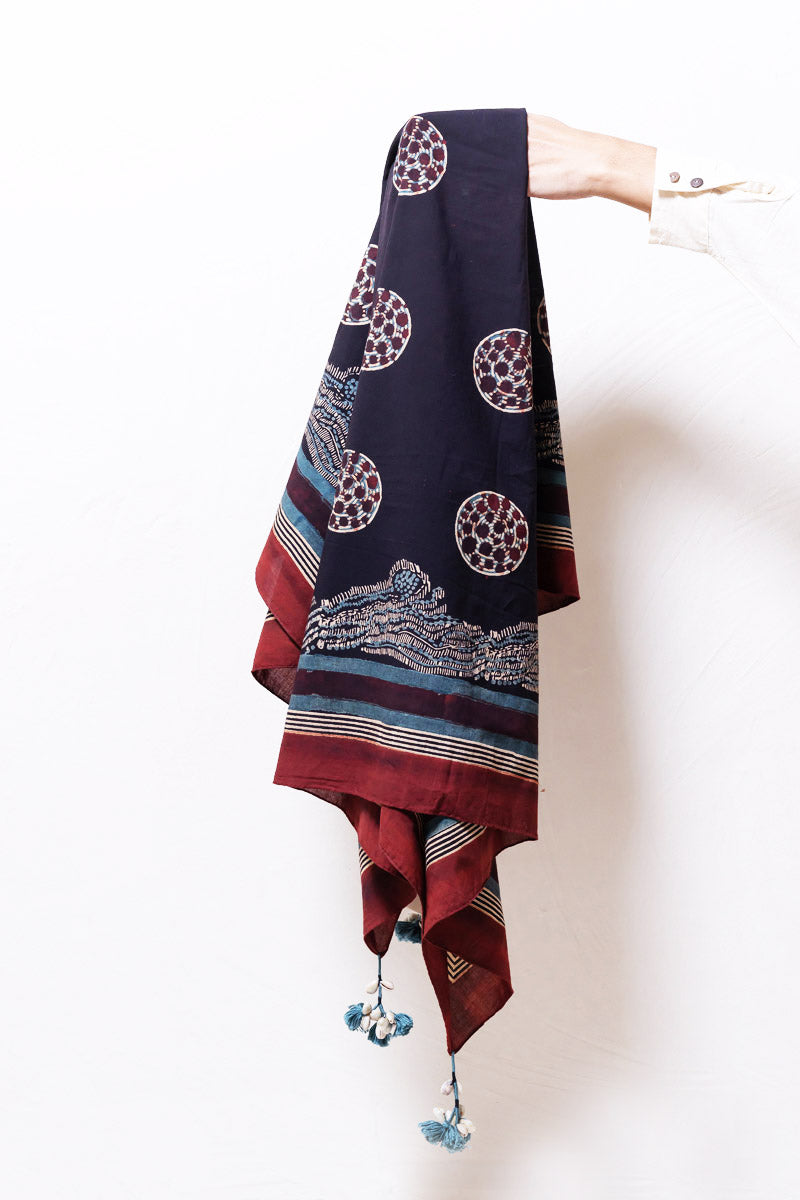 Cotton Scarf - Black Maya