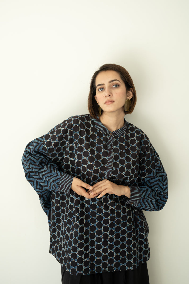 Freesize Antifit Top - Indigo & Black
