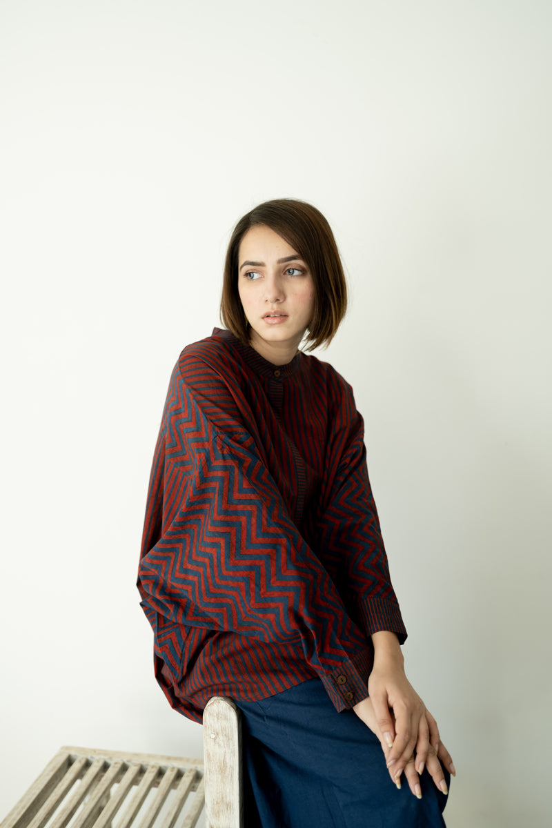 Freesize Antifit Top - Indigo & Burgundy