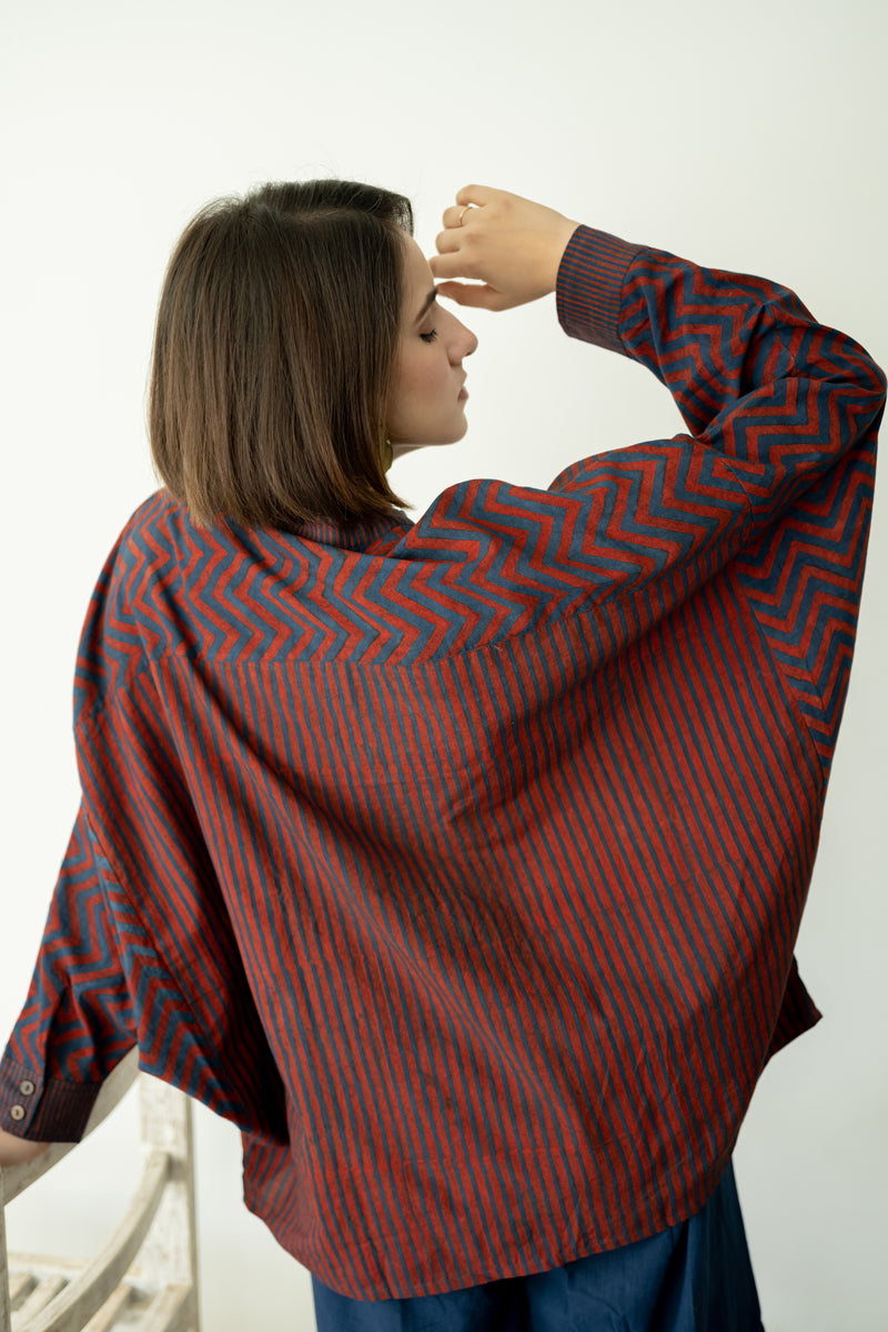 Freesize Antifit Top - Indigo & Burgundy