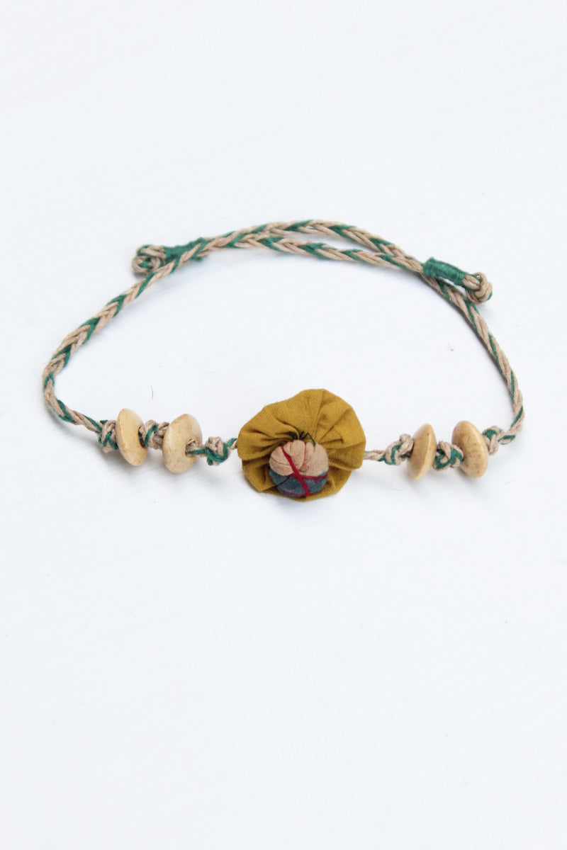 Tie up Bracelet – Flower & beads