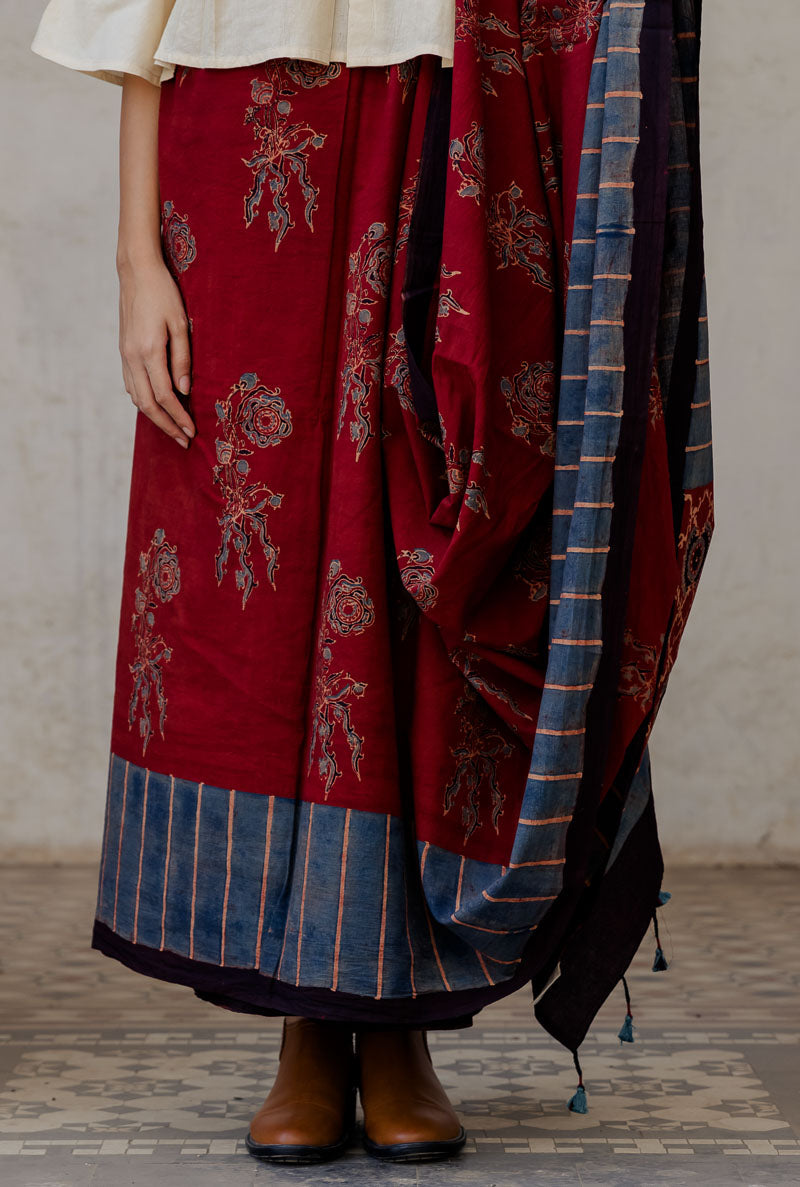 Cotton Saree - Red lyan