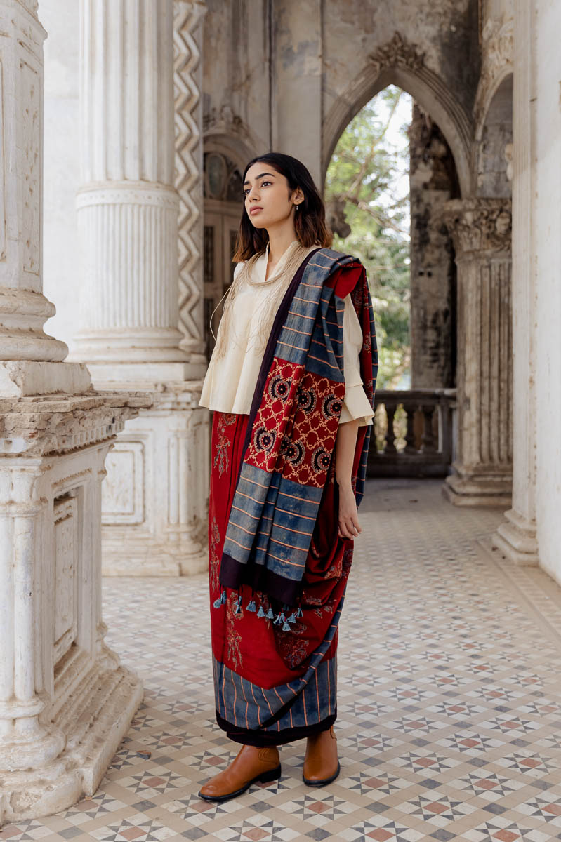 Cotton Saree - Red lyan
