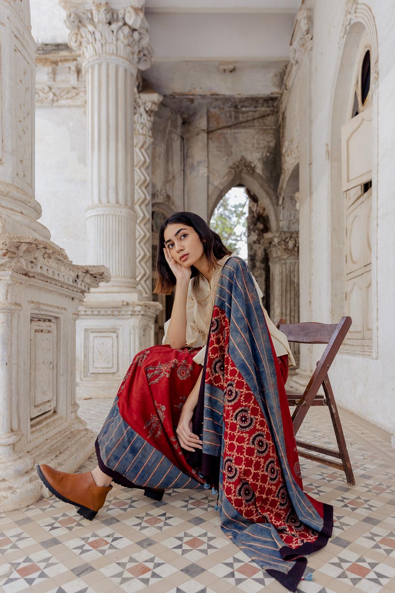 Cotton Saree - Red lyan