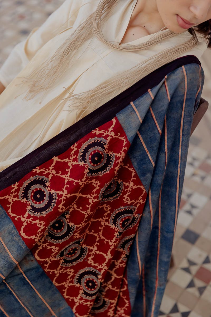 Cotton Saree - Red lyan