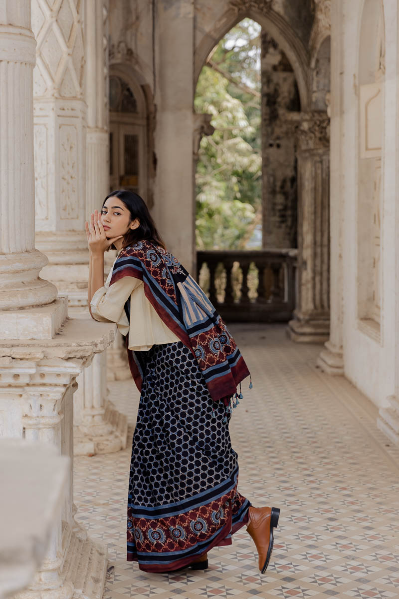 Cotton Saree - Black Airin