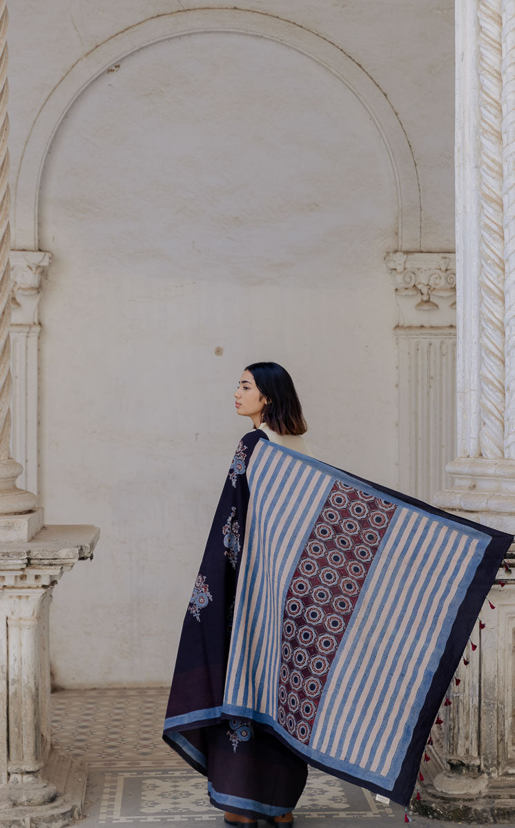 Cotton Saree - Black Zahra